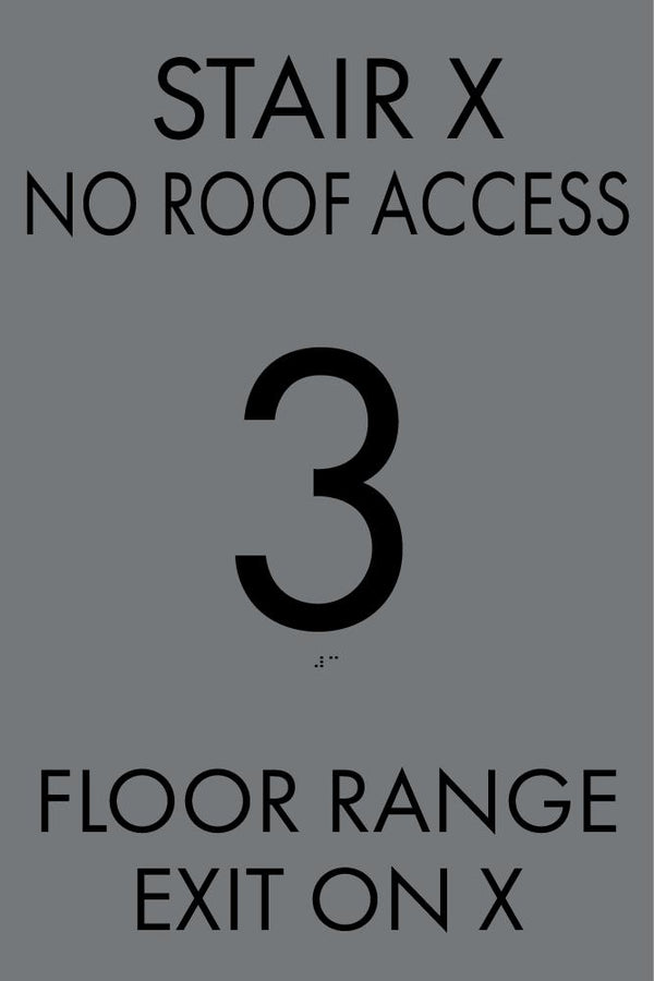 Theta - Stairwell Floor Level Sign 12" x 18"